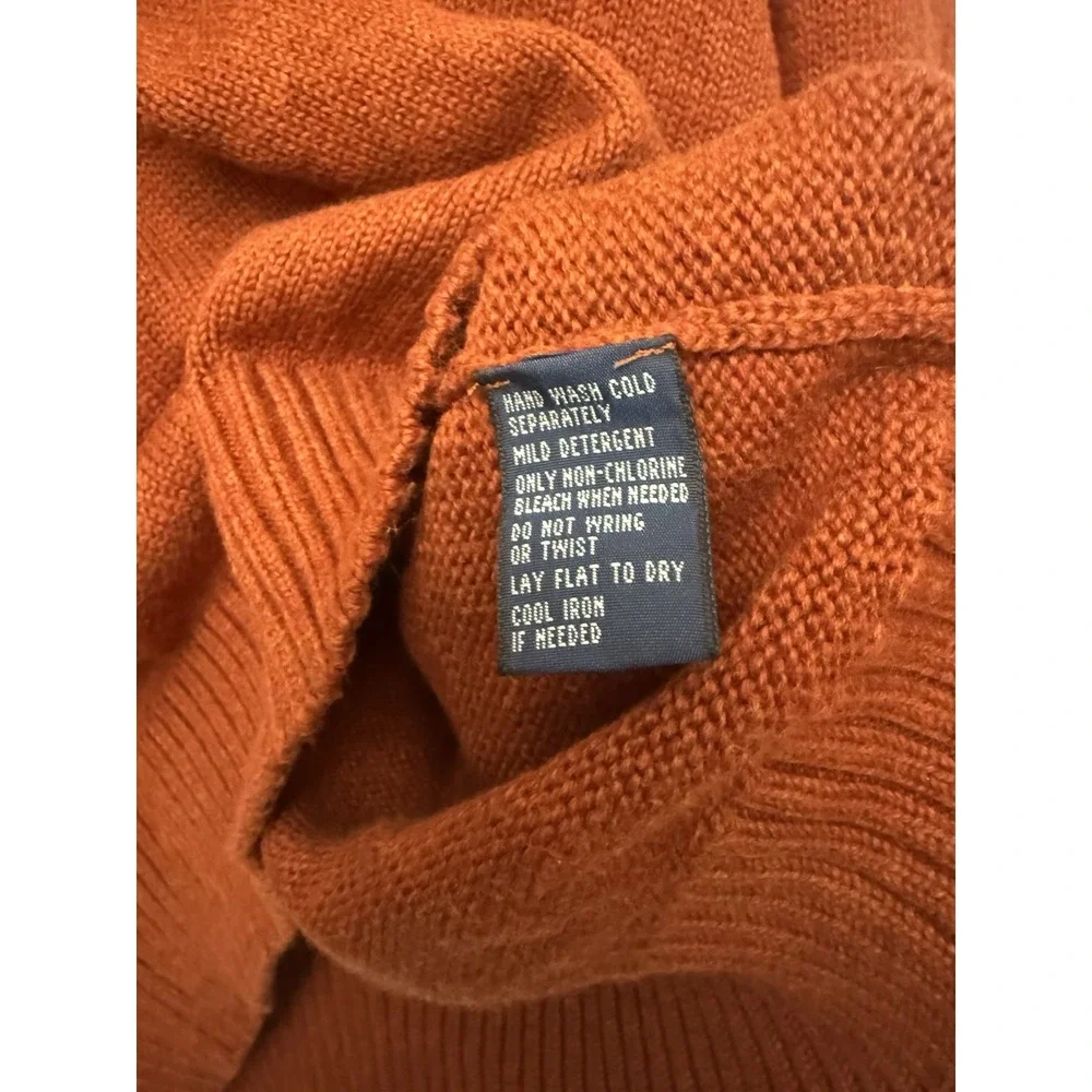 VTG Polo Ralph Lauren Men's L Quarter‎ Button Mock Neck Cotton Pullover